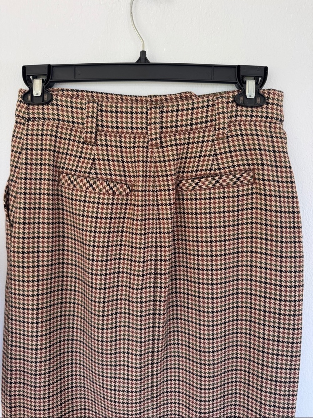 CAbi brown green houndstooth plaid print matching skirt and blazer set small - Picture 11 of 14